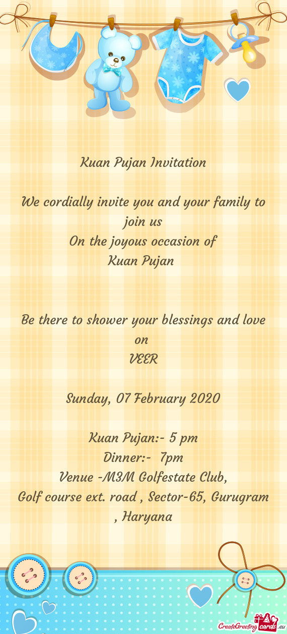 We cordially invite you and your family to join us