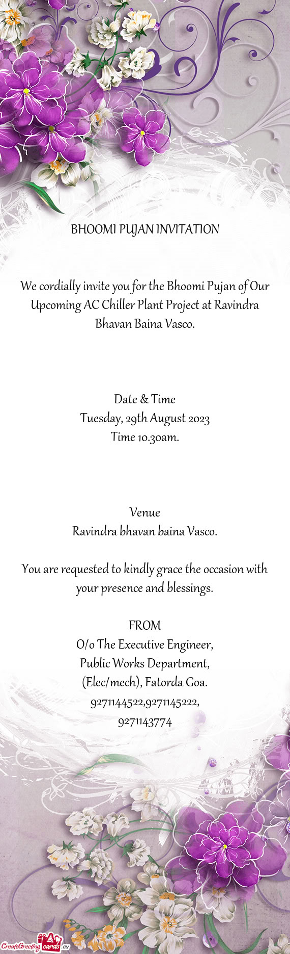 We cordially invite you for the Bhoomi Pujan of Our Upcoming AC Chiller Plant Project at Ravindra Bh