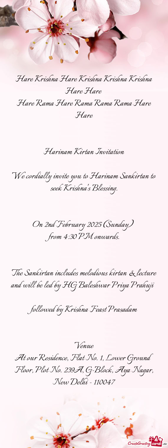 We cordially invite you to Harinam Sankirtan to seek Krishna