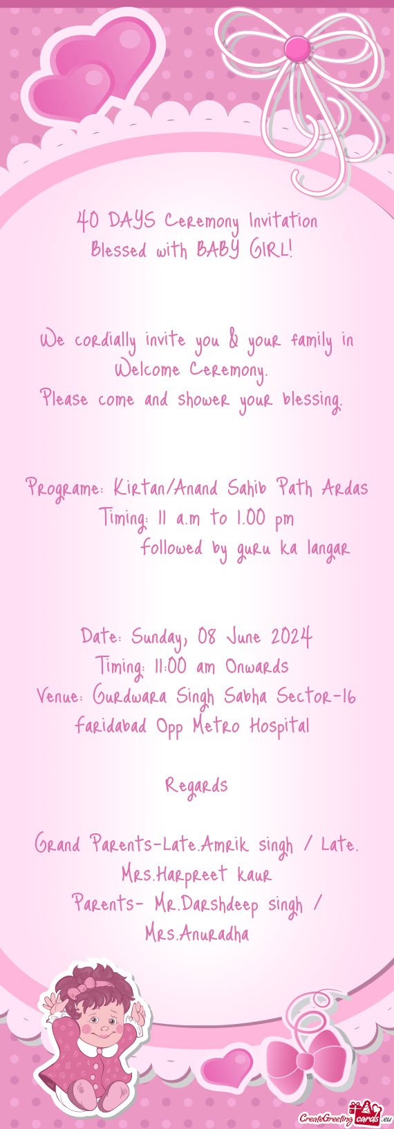 We cordially invite you & your family in Welcome Ceremony