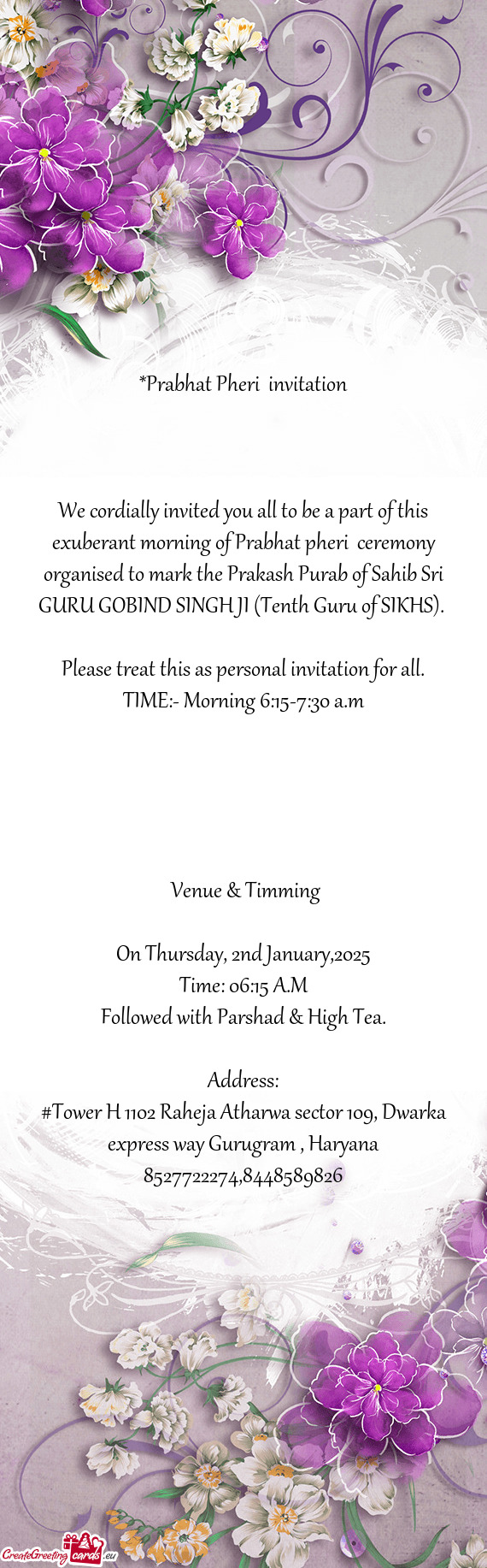 We cordially invited you all to be a part of this exuberant morning of Prabhat pheri ceremony organ