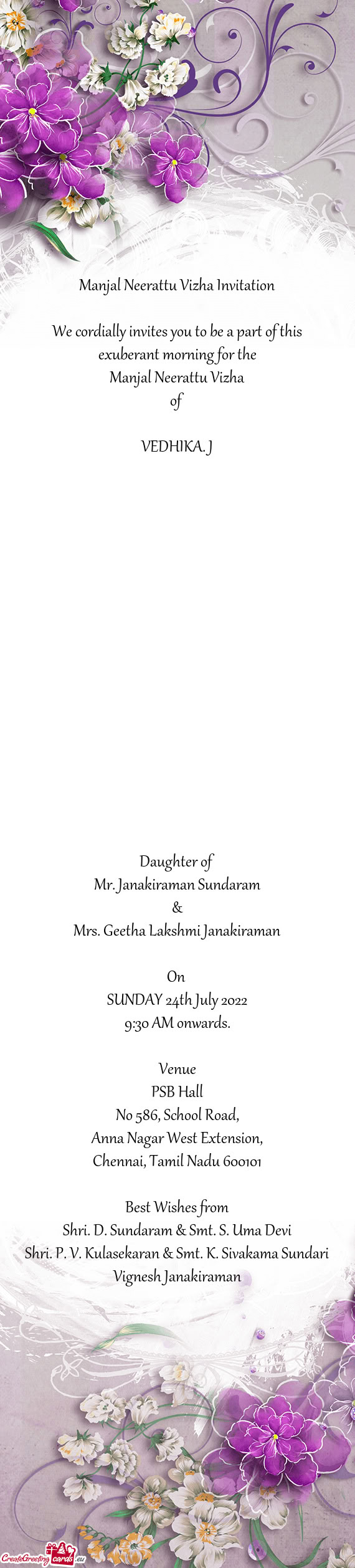We cordially invites you to be a part of this exuberant morning for the
