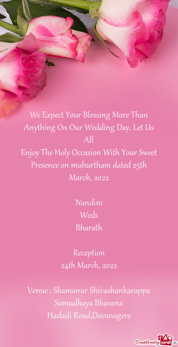 We Expect Your Blessing More Than