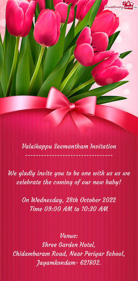 We gladly invite you to be one with us us we celebrate the coming of our new baby