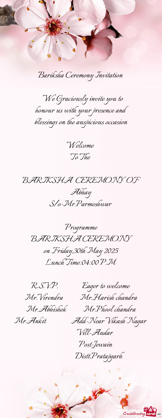 We Graciously invite you to