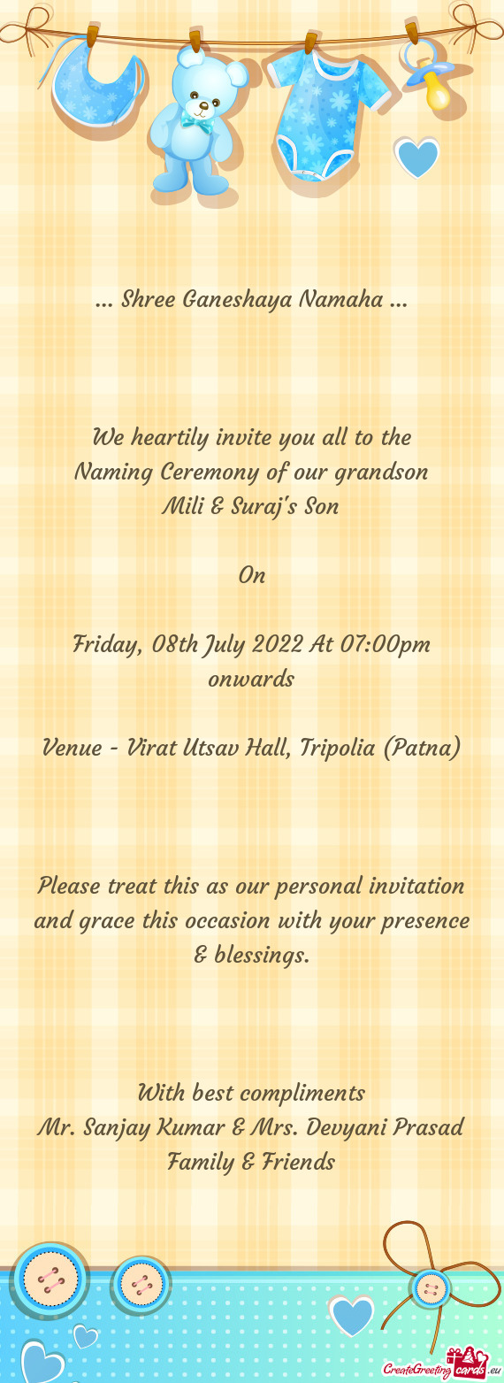 We heartily invite you all to the