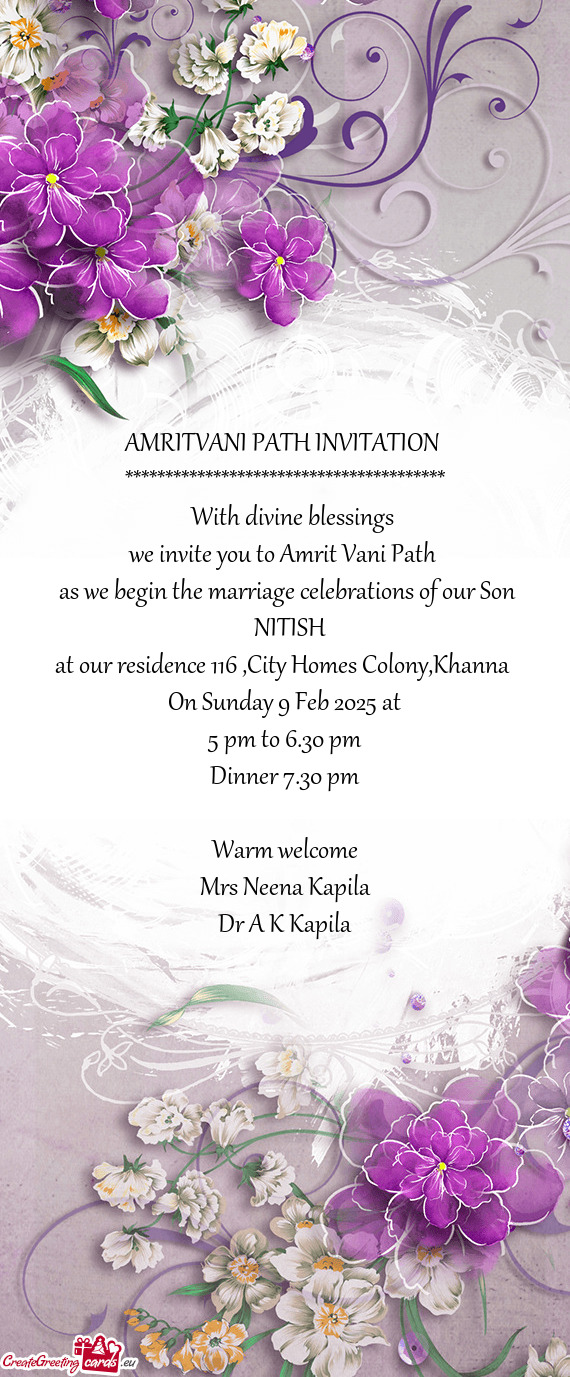 We invite you to Amrit Vani Path