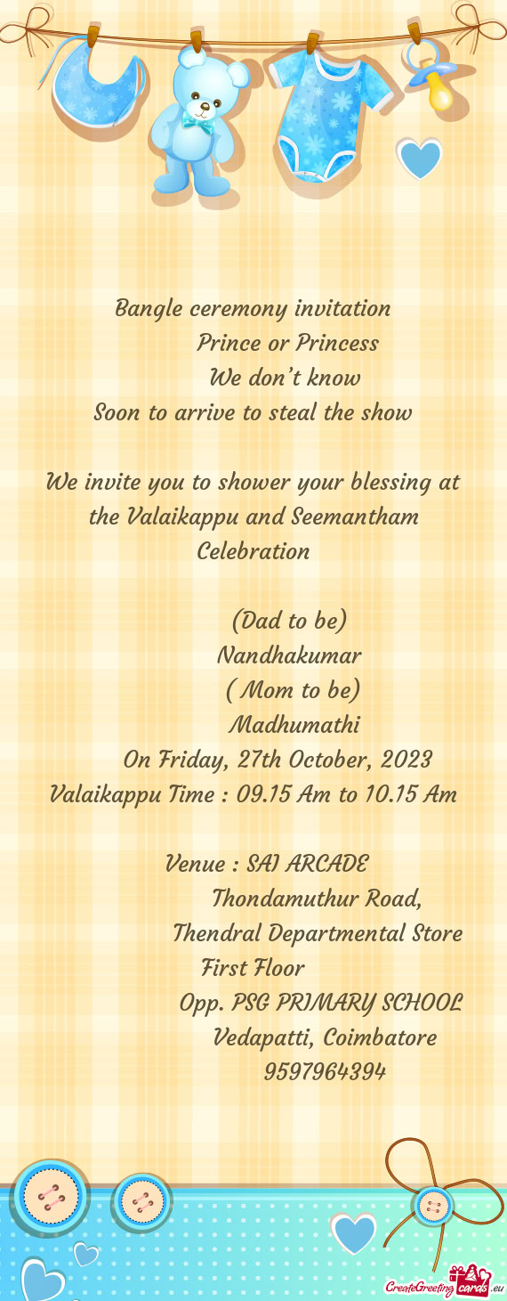 We invite you to shower your blessing at