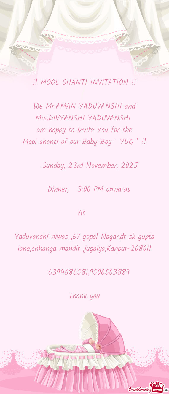 We Mr.AMAN YADUVANSHI and Mrs.DIVYANSHI YADUVANSHI