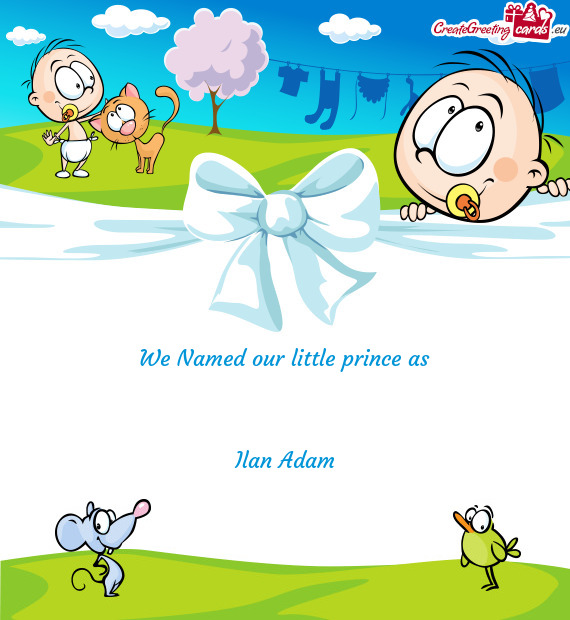 We Named our little prince as      Ilan Adam