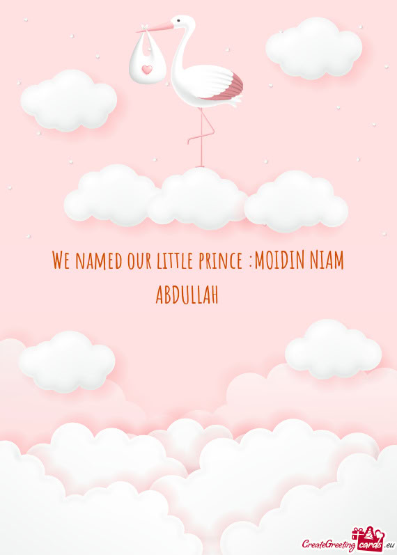 We named our little prince :MOIDIN NIAM ABDULLAH 🥰🥰