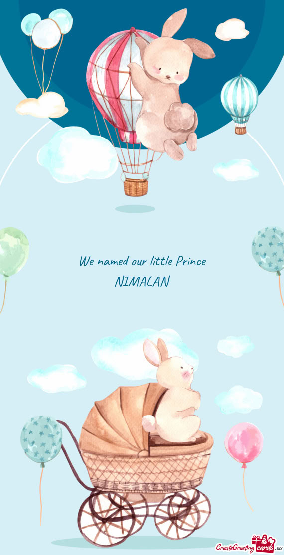 We named our little Prince NIMALAN
