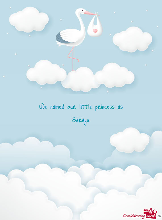 We named our little princess as Sarayu