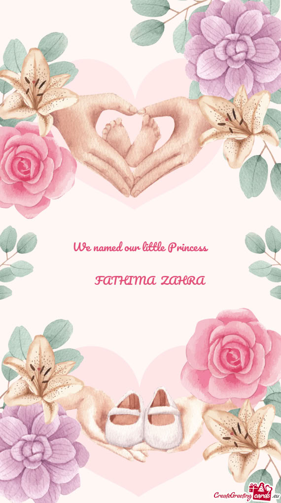 We named our little Princess   ♥️FATHIMA ZAHRA♥️