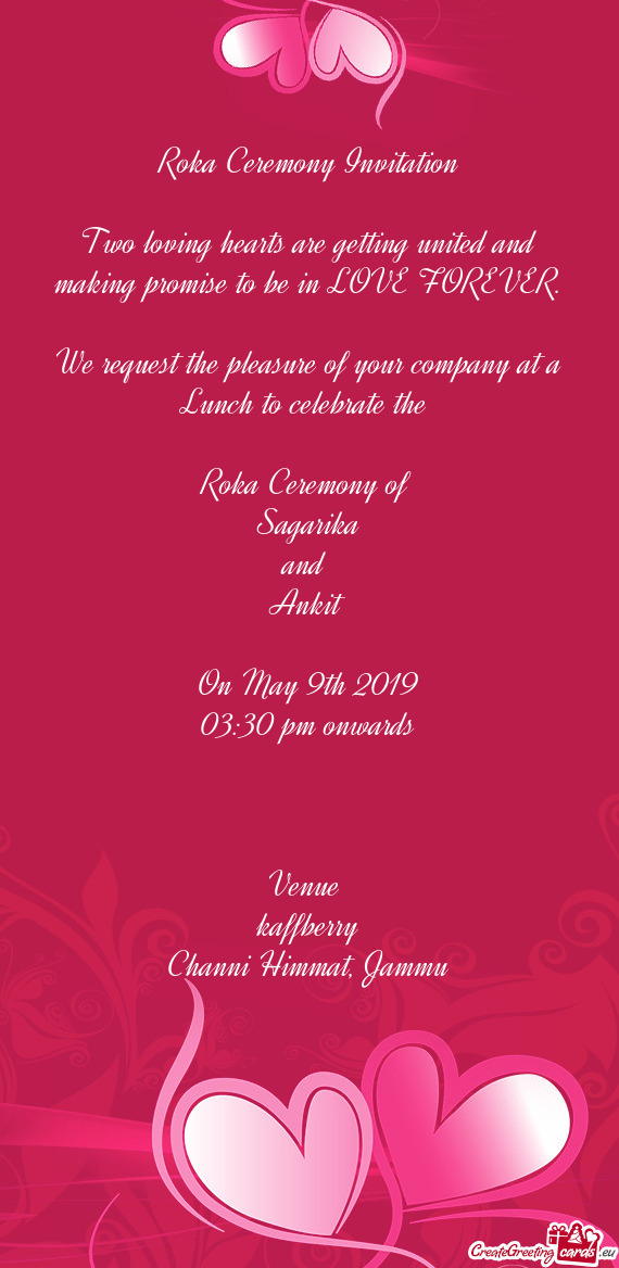 We request the pleasure of your company at a Lunch to celebrate the