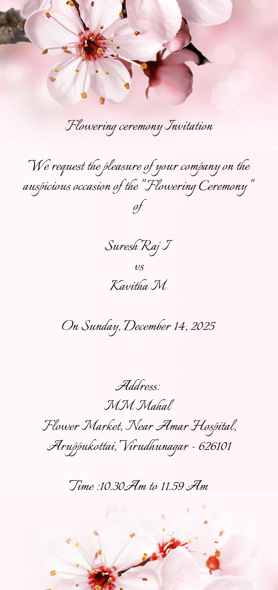 We request the pleasure of your company on the auspicious occasion of the 