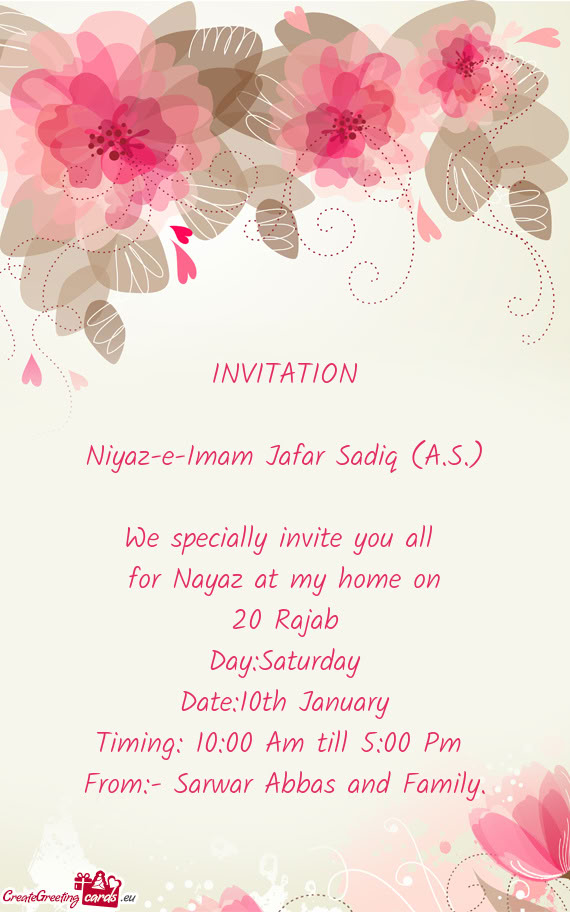 We specially invite you all