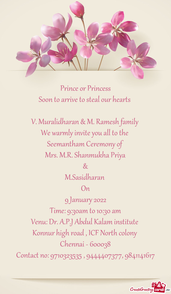 We warmly invite you all to the