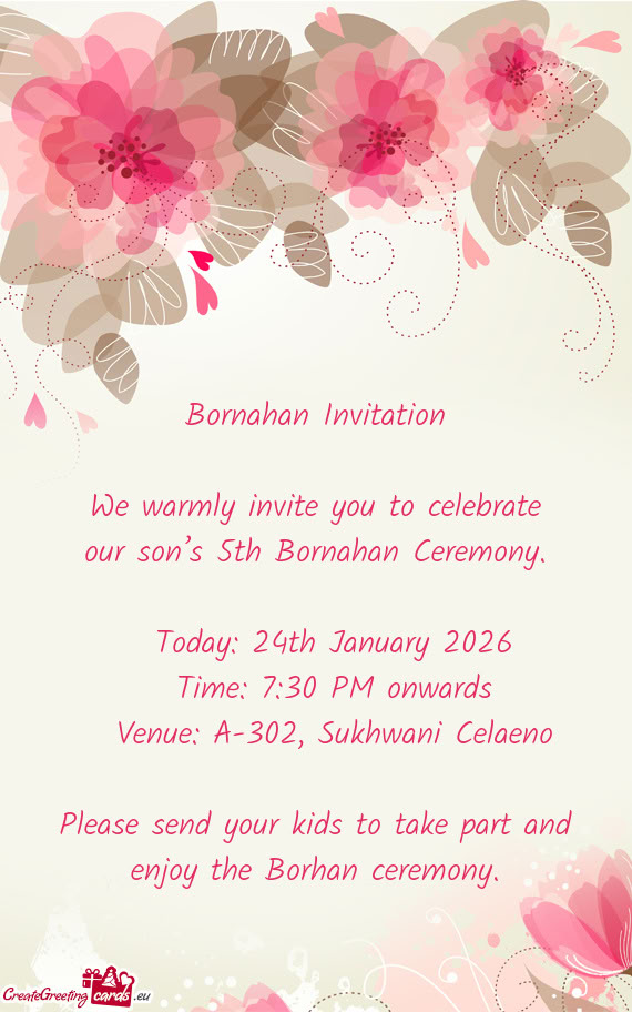 We warmly invite you to celebrate