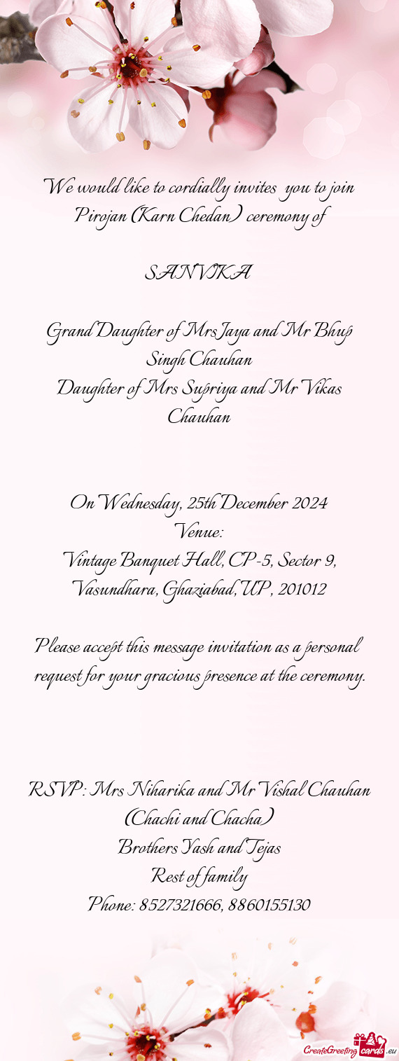 We would like to cordially invites you to join