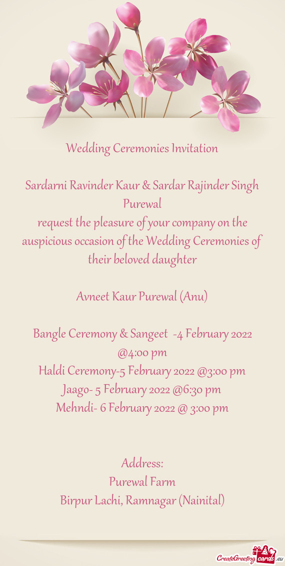 Wedding Ceremonies Invitation