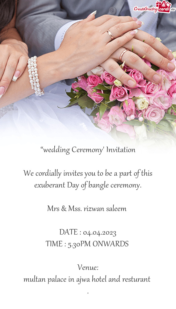 “wedding Ceremony” Invitation