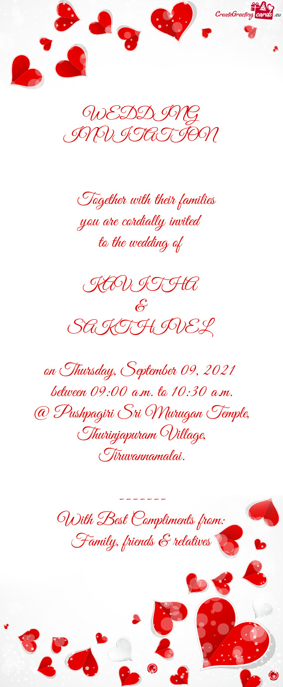 WEDDING INVITATION          Together with their families