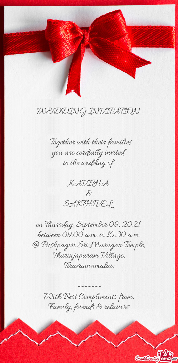 WEDDING INVITATION          Together with their families