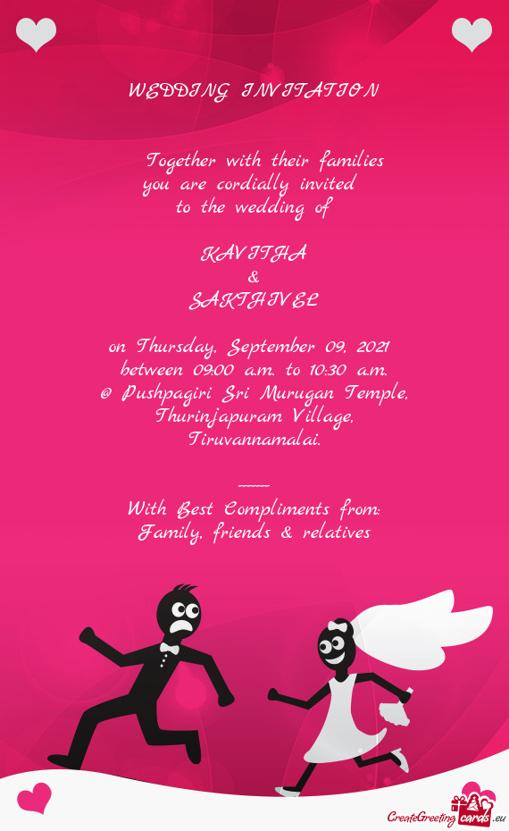 WEDDING INVITATION          Together with their families