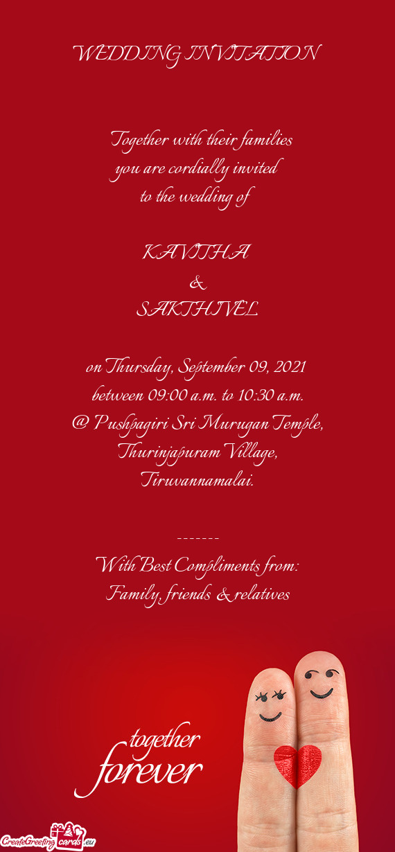 WEDDING INVITATION          Together with their families