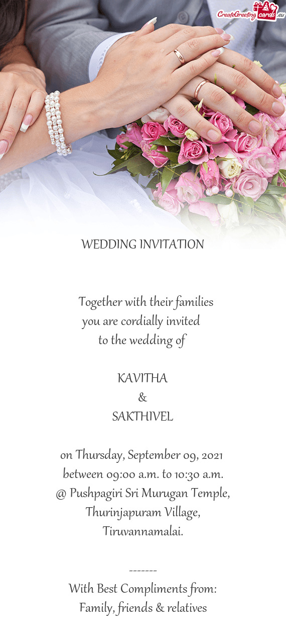 WEDDING INVITATION          Together with their families