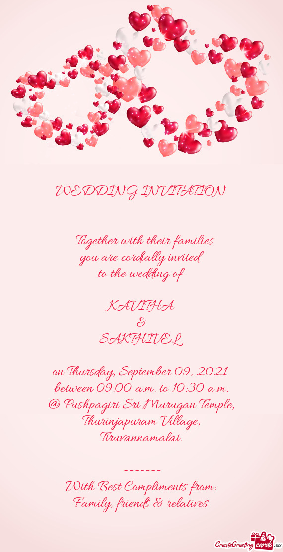 WEDDING INVITATION          Together with their families