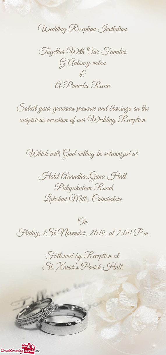 Wedding Reception Invitation