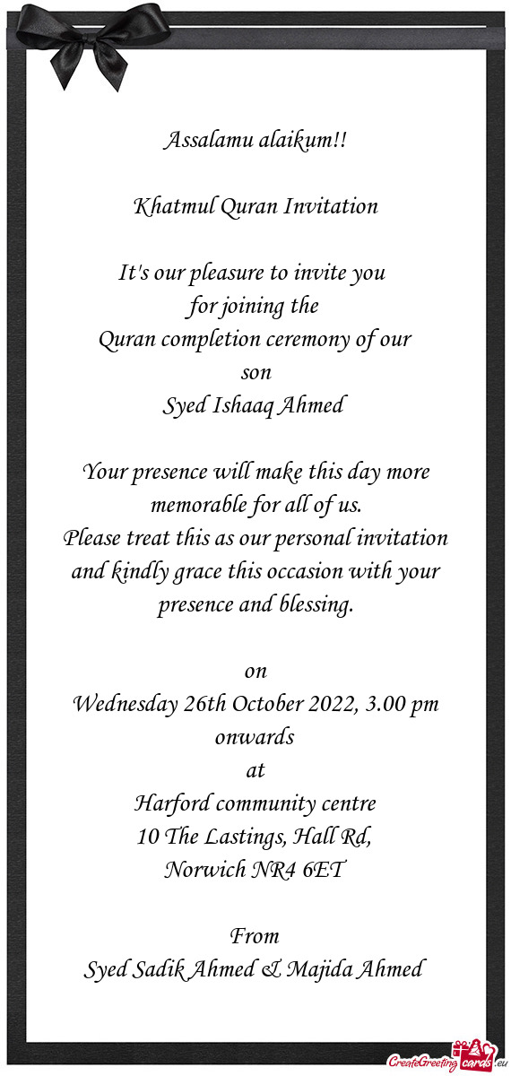 Wednesday 26th October 2022, 3.00 pm onwards