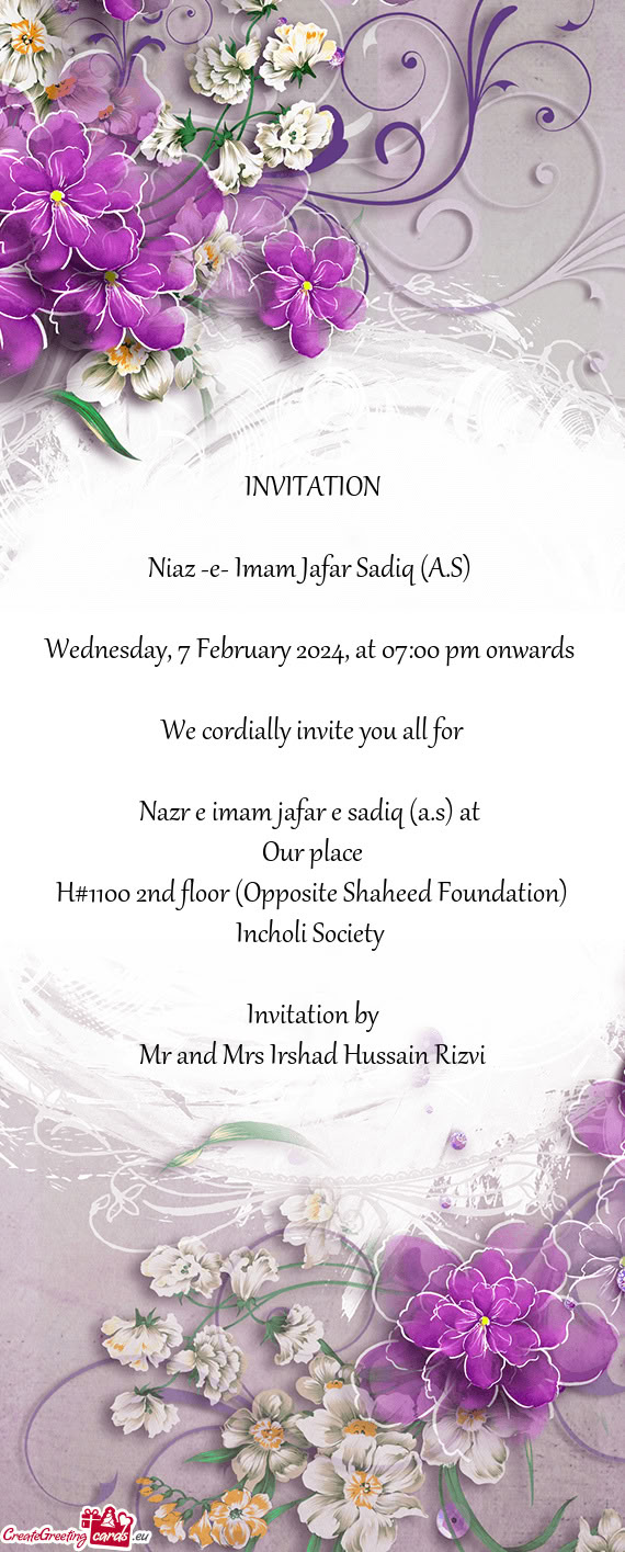 Wednesday, 7 February 2024, at 07:00 pm onwards