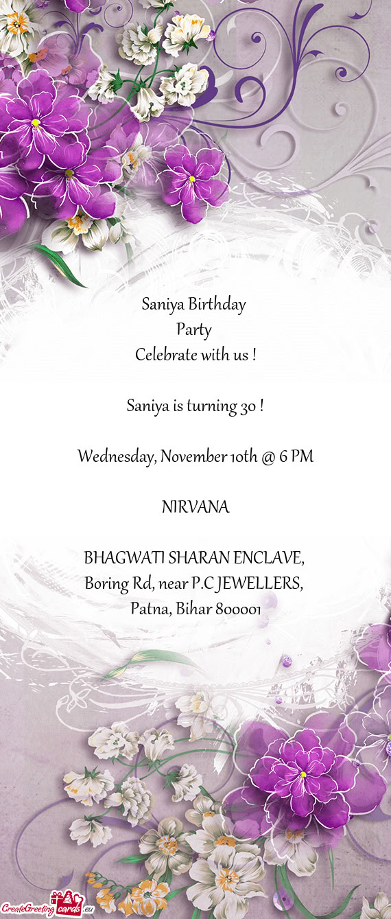 Wednesday, November 10th @ 6 PM