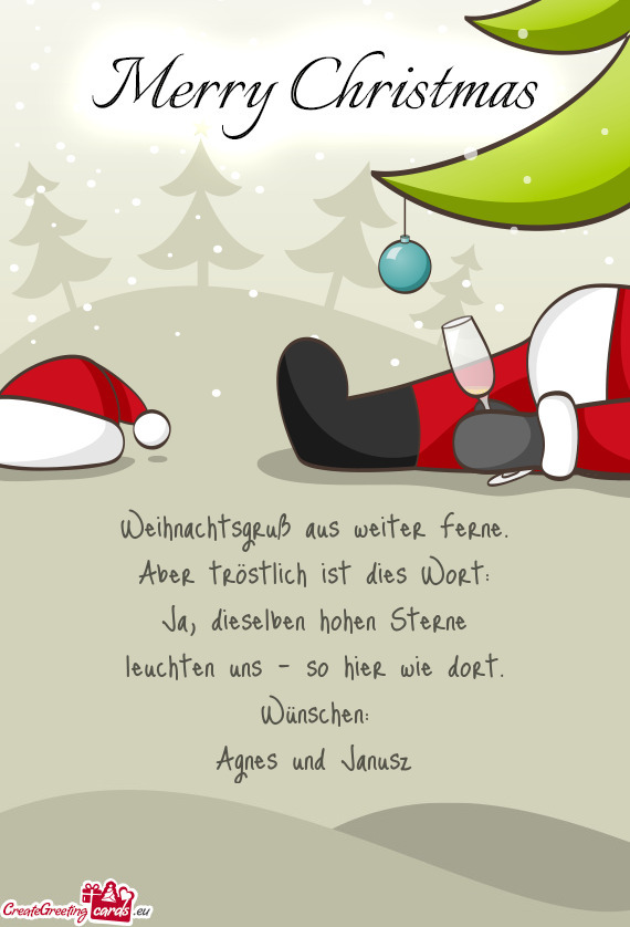 Weihnachtsgruß aus weiter Ferne