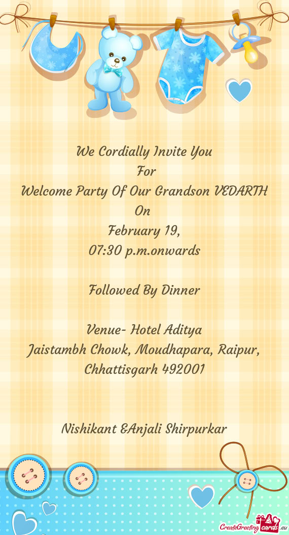 Welcome Party Of Our Grandson VEDARTH