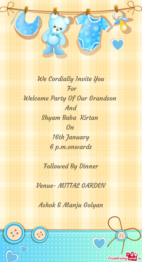 Welcome Party Of Our Grandson