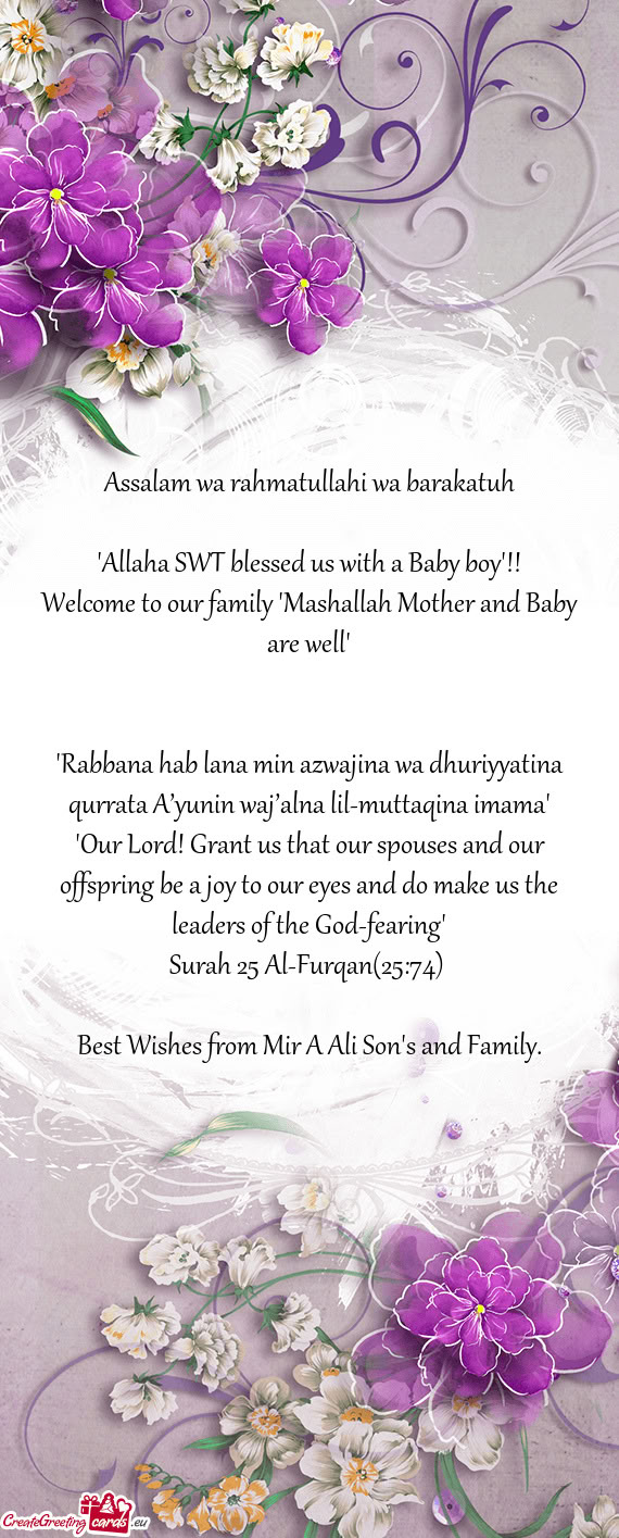 Welcome to our family 