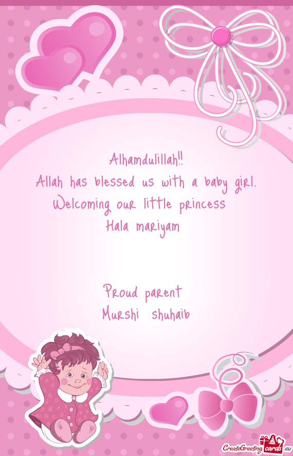 Welcoming our little princess Hala mariyam  Proud parent Murshi♡shuhaib