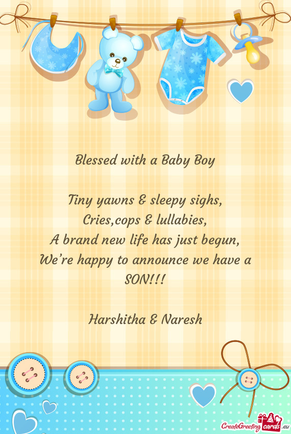 We’re happy to announce we have a SON