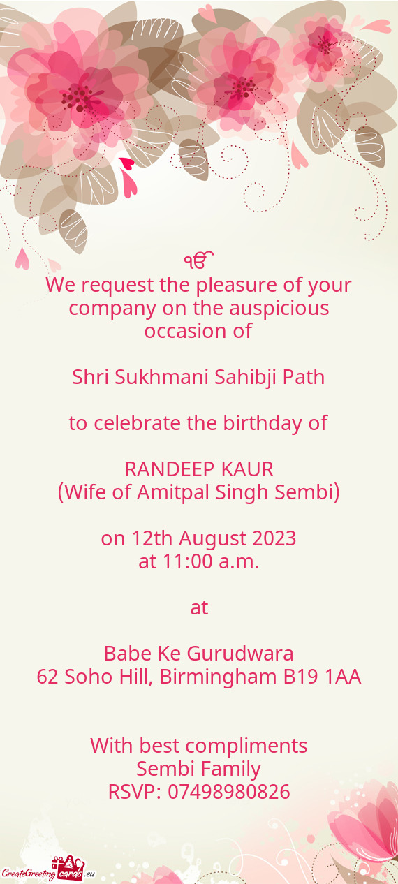 (Wife of Amitpal Singh Sembi)