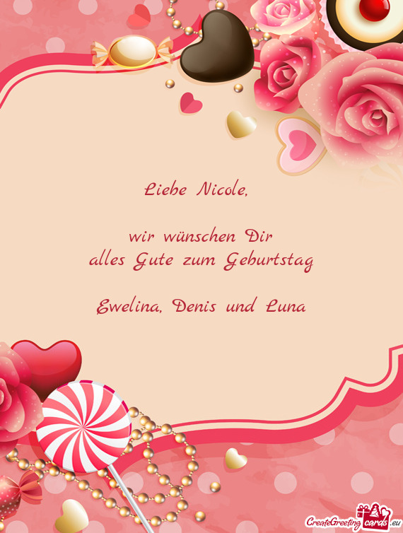 Wir wünschen Dir
 alles Gute zum Geburtstag
 
 Ewelina