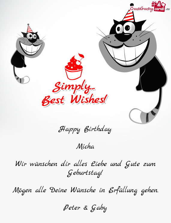 Wir wünschen dir alles Liebe und Gute zum Geburtstag