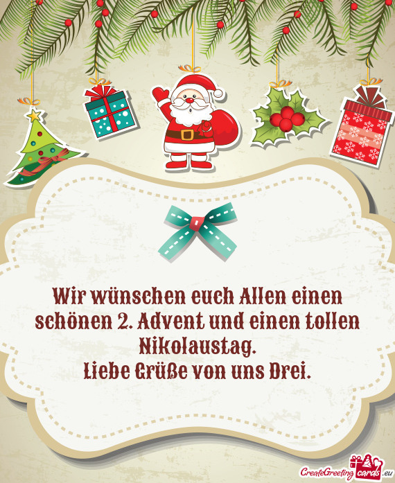 Wir wünschen euch Allen einen schönen 2. Advent und einen tollen Nikolaustag