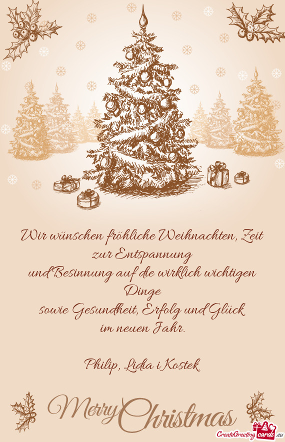 Wir wünschen fröhliche Weihnachten, Zeit zur Entspannung