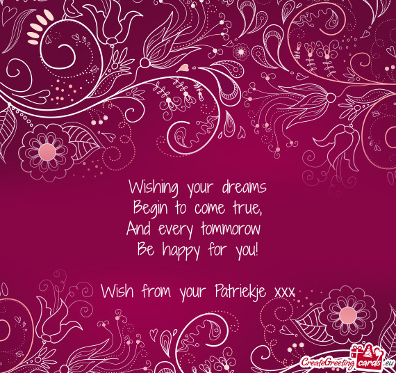 Wish from your Patriekje xxx