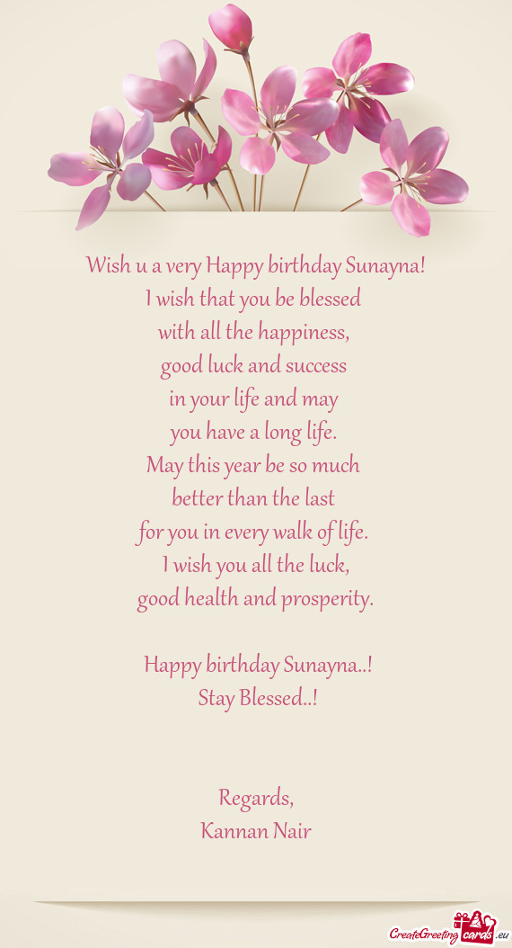 Wish u a very Happy birthday Sunayna