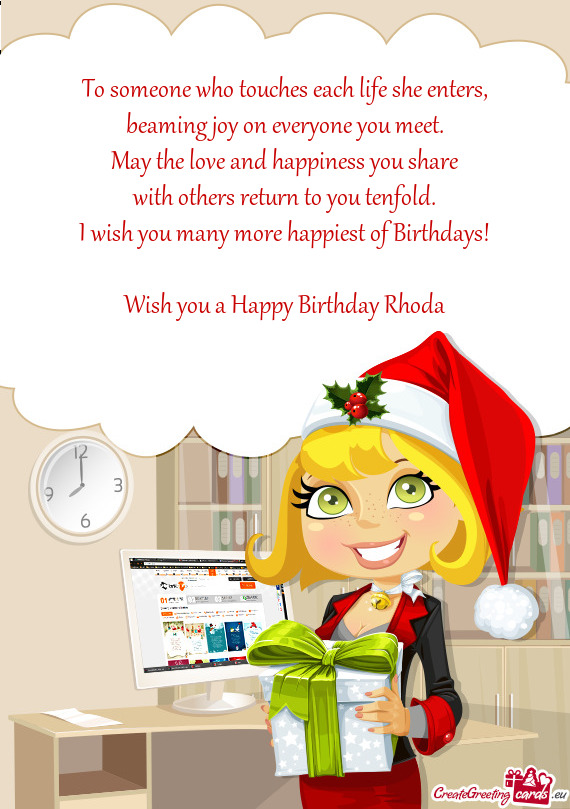 Wish you a Happy Birthday Rhoda